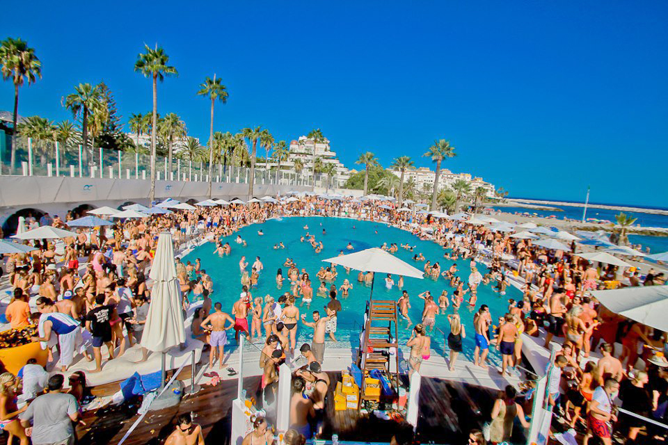 Classic beach party in Costa del Sol